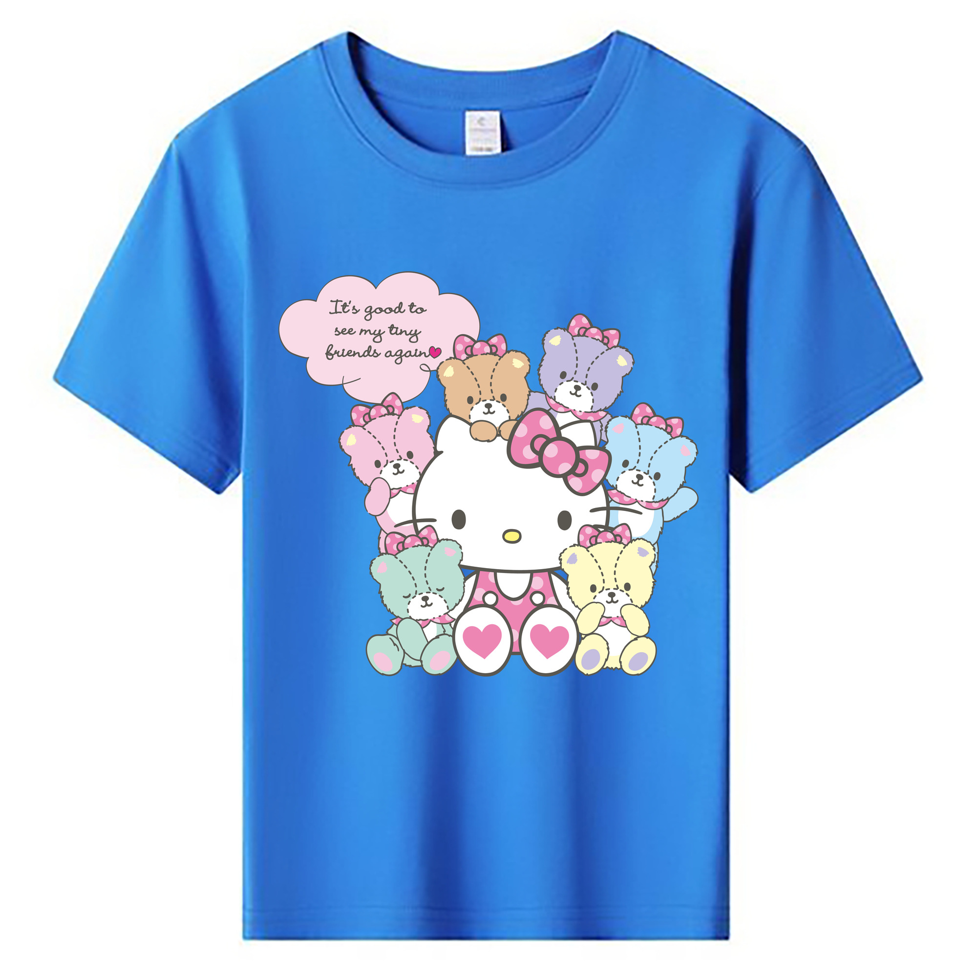 （画像用） Hello Kitty ハローキティ 綿100％キッズTシャツ（フロントプリント）
